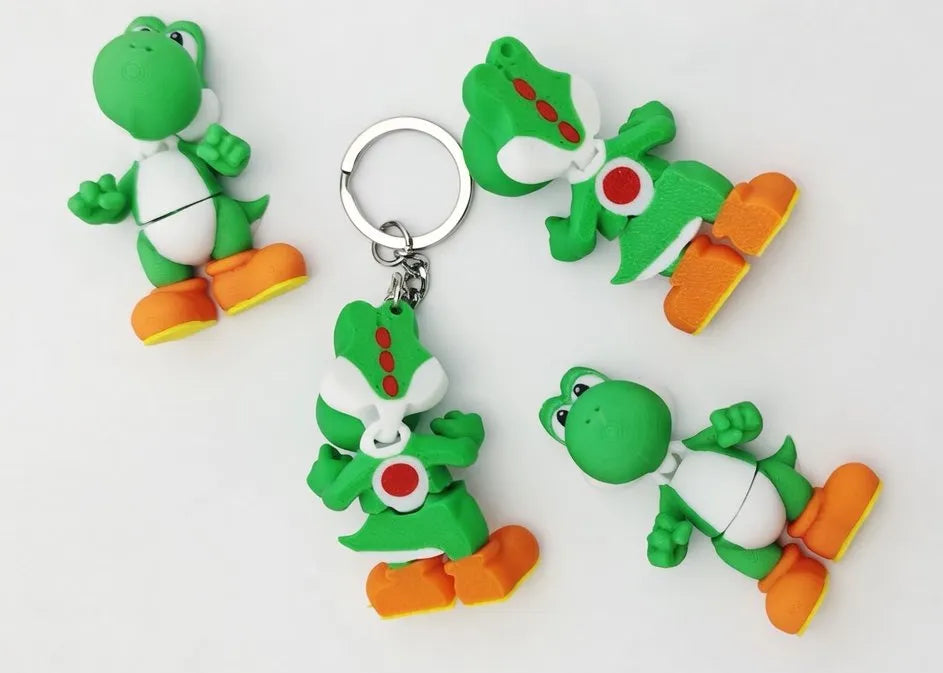 Articulated Yoshi Minifigure Collectible Keychain.