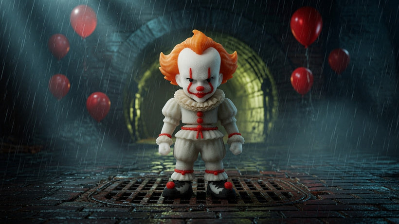 Articulated Pennywise Minifigure Collectible Keychain.