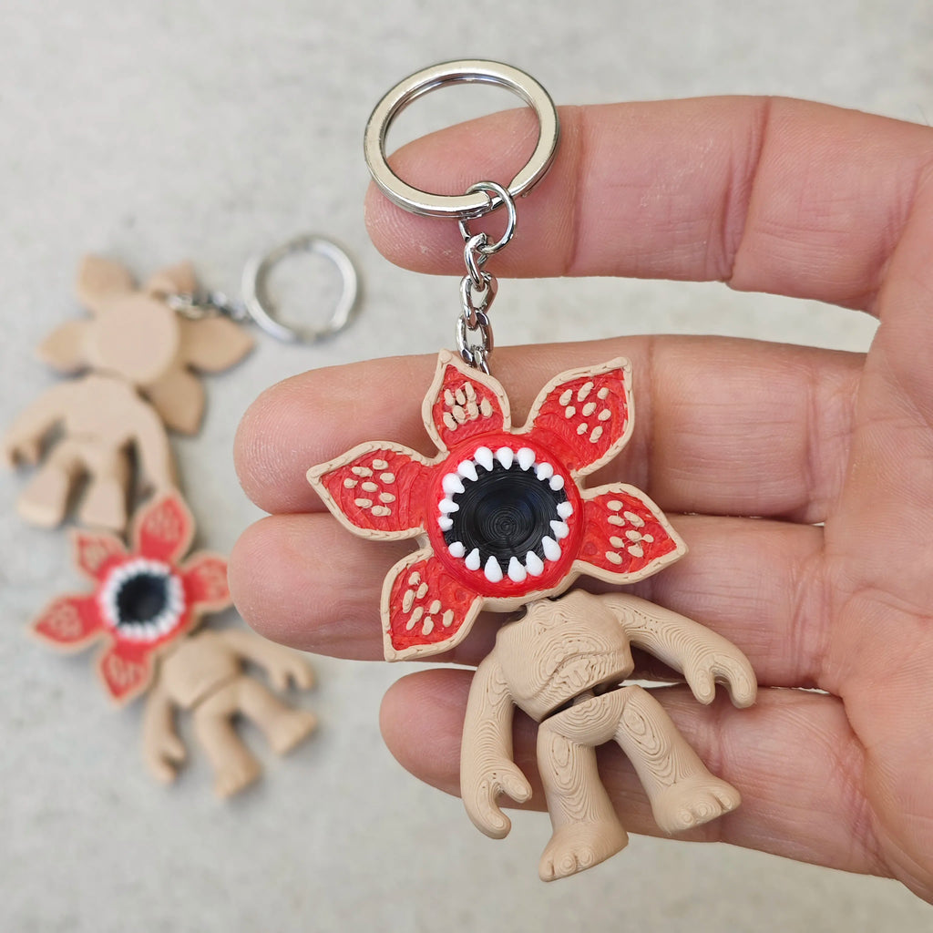 Articulated Demogorgon Minifigure Collectible Keychain.