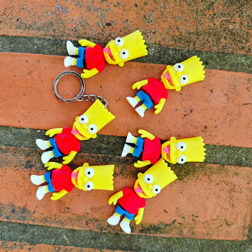 Articulated Bart Simpson Minifigure Collectible Keychain