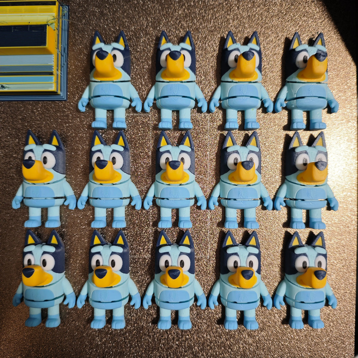 Articulated Bluey Minifigure Collectible Keychain.