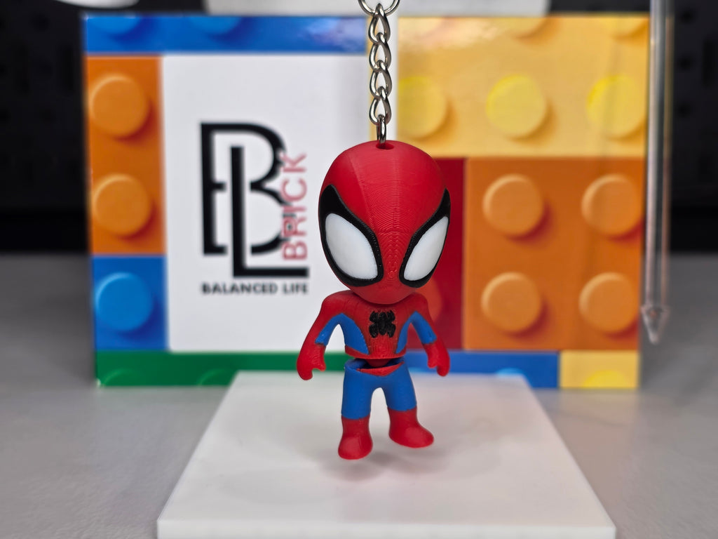 Articulated Spiderman Minifigure Collectible Keychain – 4 Suit Variants