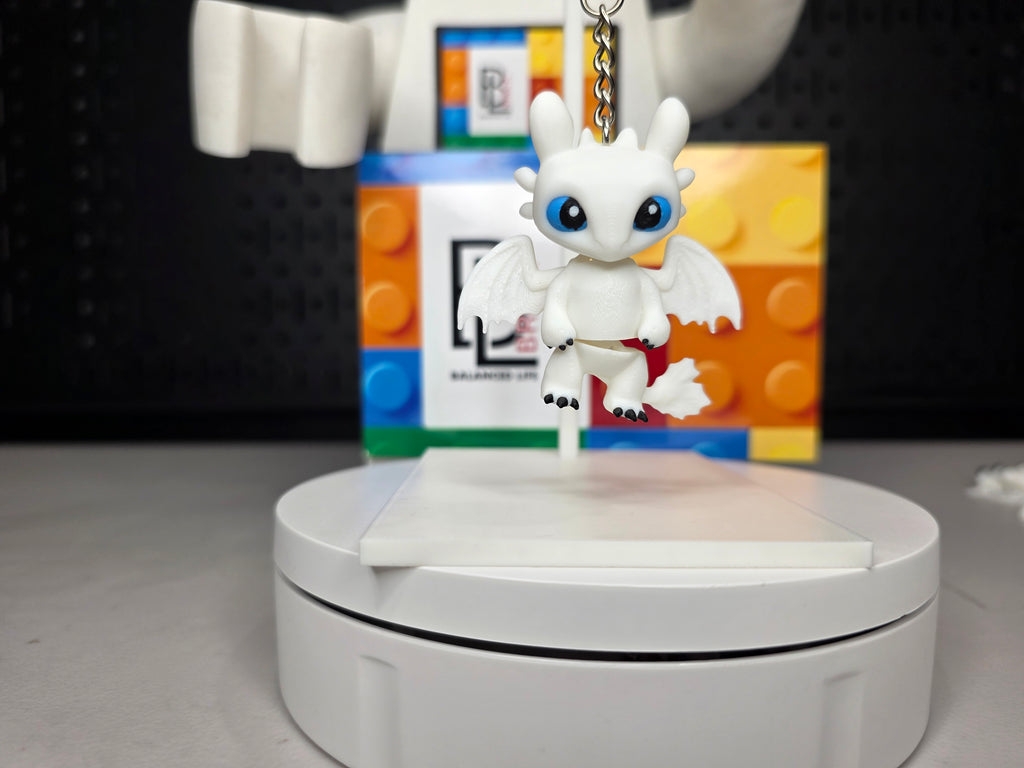 Articulated Light Fury Minifigure Collectible Keychain.