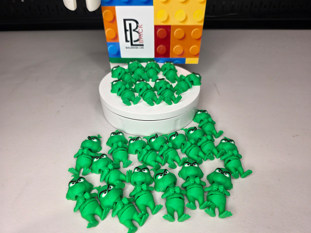Articulated Grinch Minifigure Collectible Keychain.