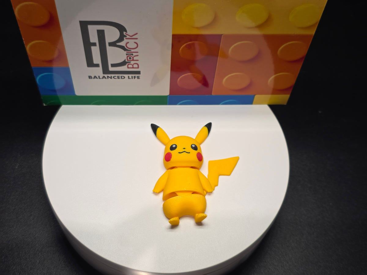 Articulated Pikachu Minifigure Collectible Keychain.