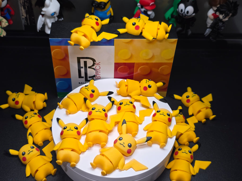 Articulated Pikachu Minifigure Collectible Keychain.