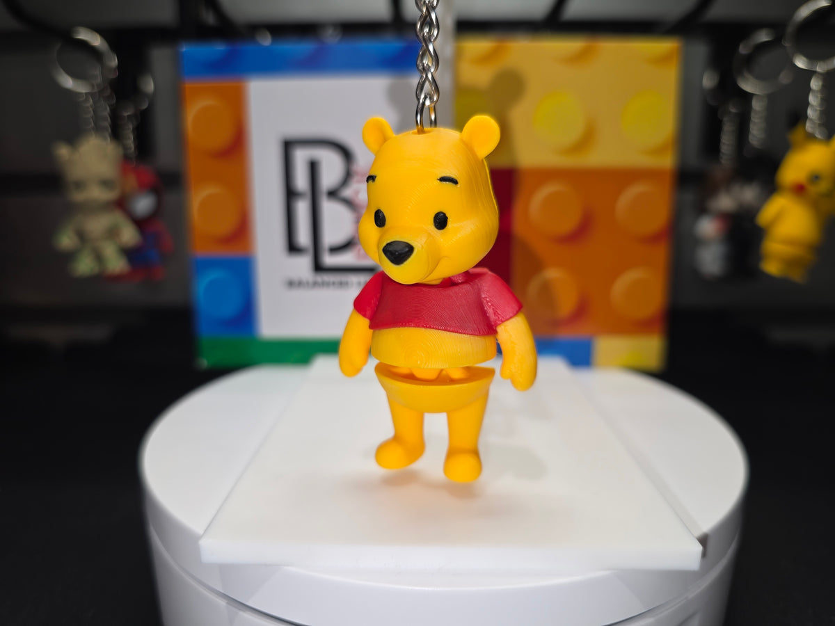 Articulated Winnie The Pooh Minifigure Collectible Keychain.