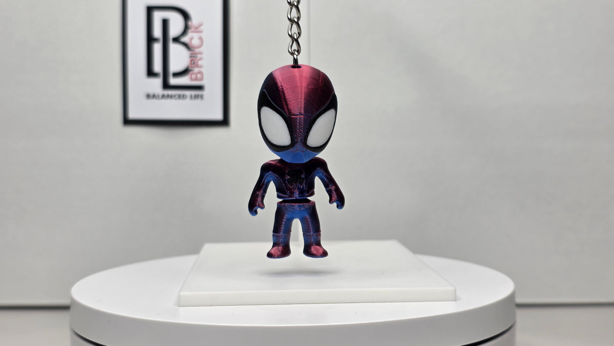 Articulated Spiderman Minifigure Collectible Keychain – 4 Suit Variants