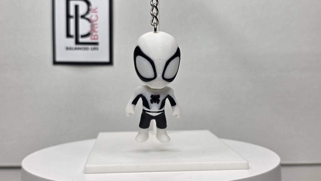 Articulated Spiderman Minifigure Collectible Keychain – 4 Suit Variants