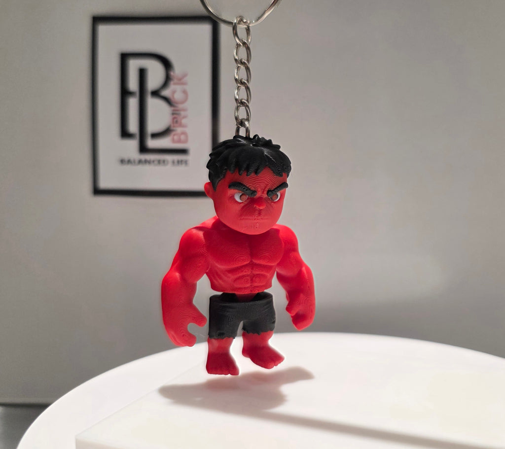 Articulated Hulk Minifigure Collectible Keychain – Green Hulk & Red Hulk Variants