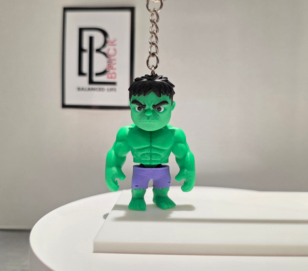 Articulated Hulk Minifigure Collectible Keychain – Green Hulk & Red Hulk Variants