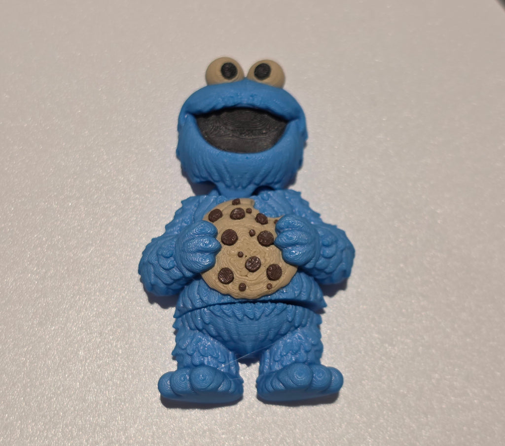 Articulated Cooky Monster Minifigure Collectible Keychain.