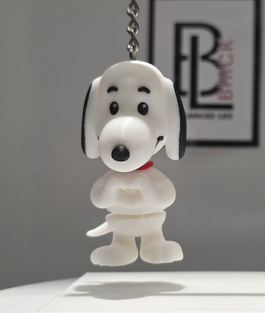 Articulated Snoopy Minifigure Collectible Keychain.