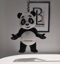 Articulated Panda Bear Minifigure Collectible Keychain.