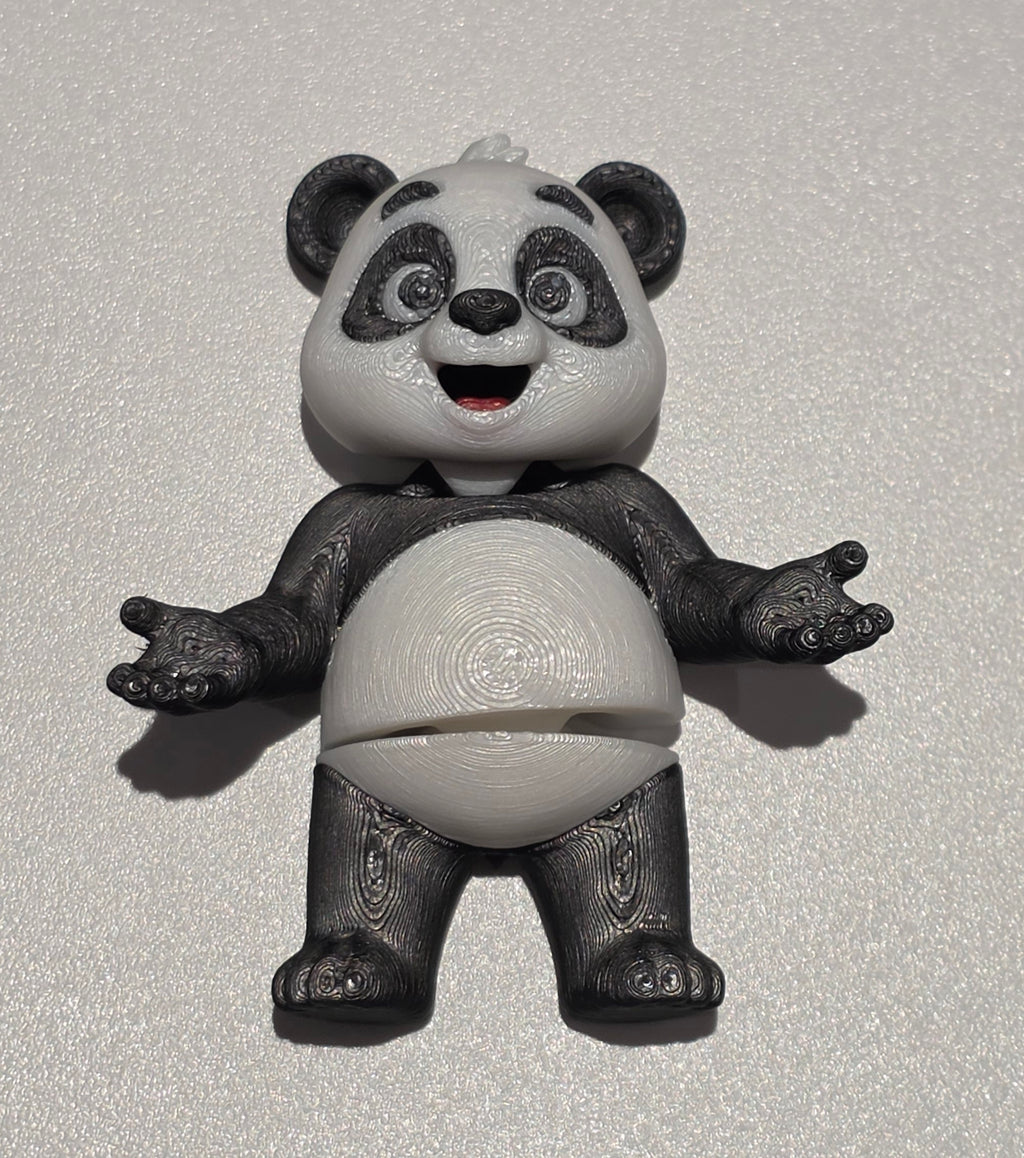 Articulated Panda Bear Minifigure Collectible Keychain.