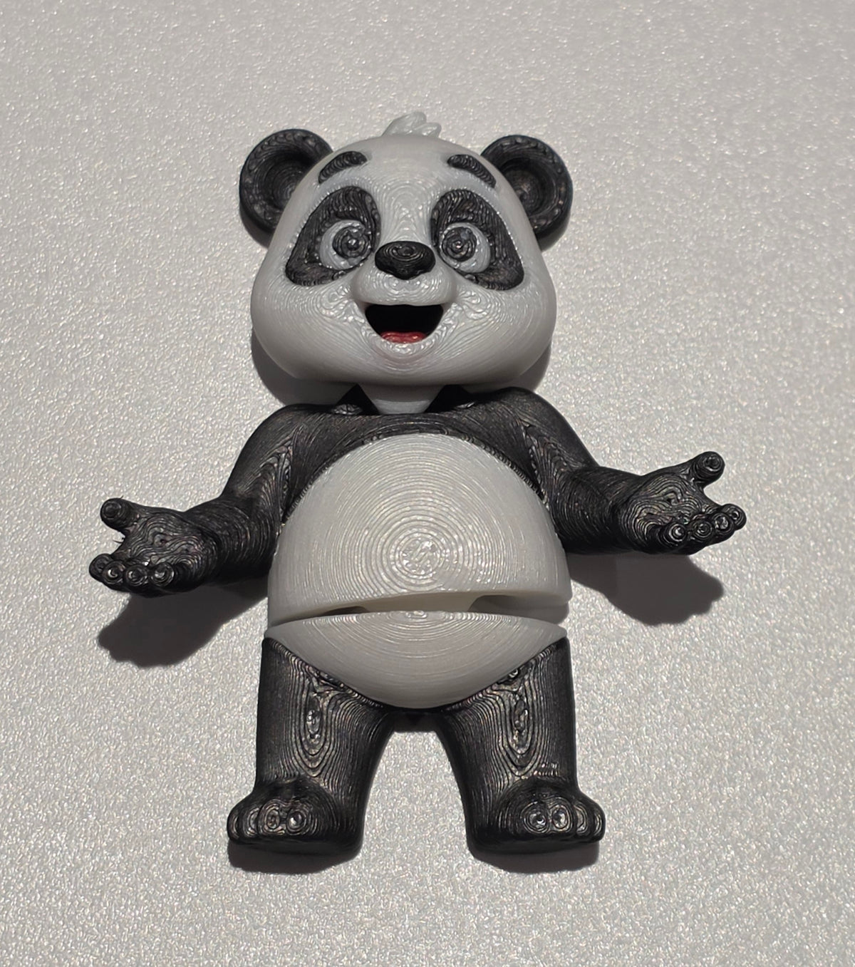 Articulated Panda Bear Minifigure Collectible Keychain.