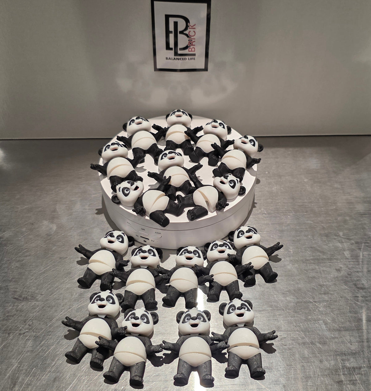 Articulated Panda Bear Minifigure Collectible Keychain.