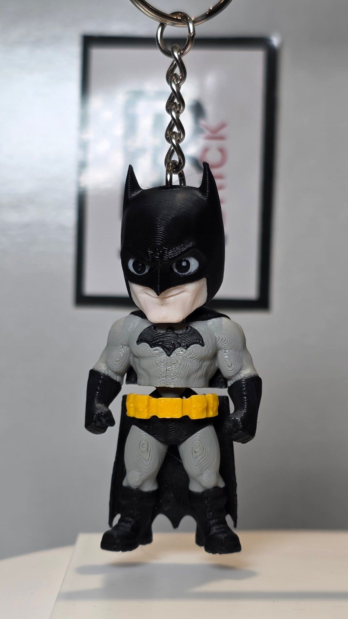 Articulated Batman Minifigure Collectible Keychain – 2 Suit Variants