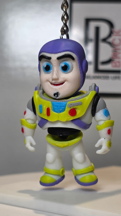 Articulated Buzz Lightyear Minifigure Collectible Keychain.