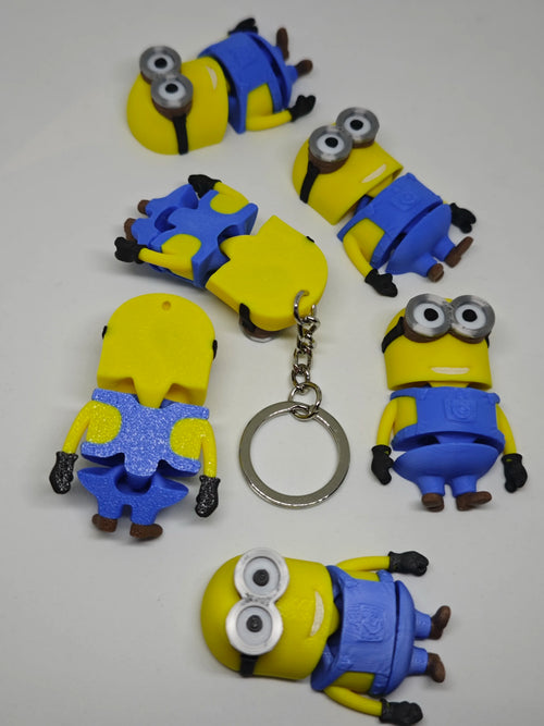 Articulated Bob the Minion Minifigure Collectible Keychain.