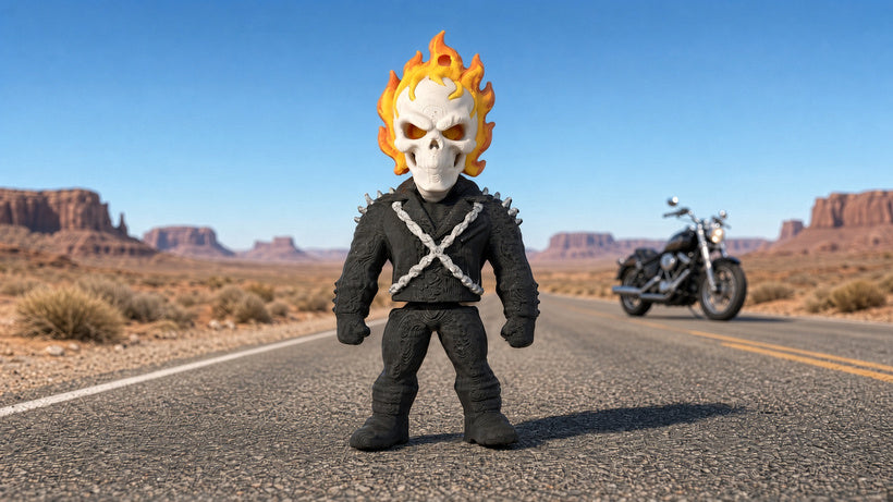 Articulated Ghost Rider Minifigure Collectible Keychain
