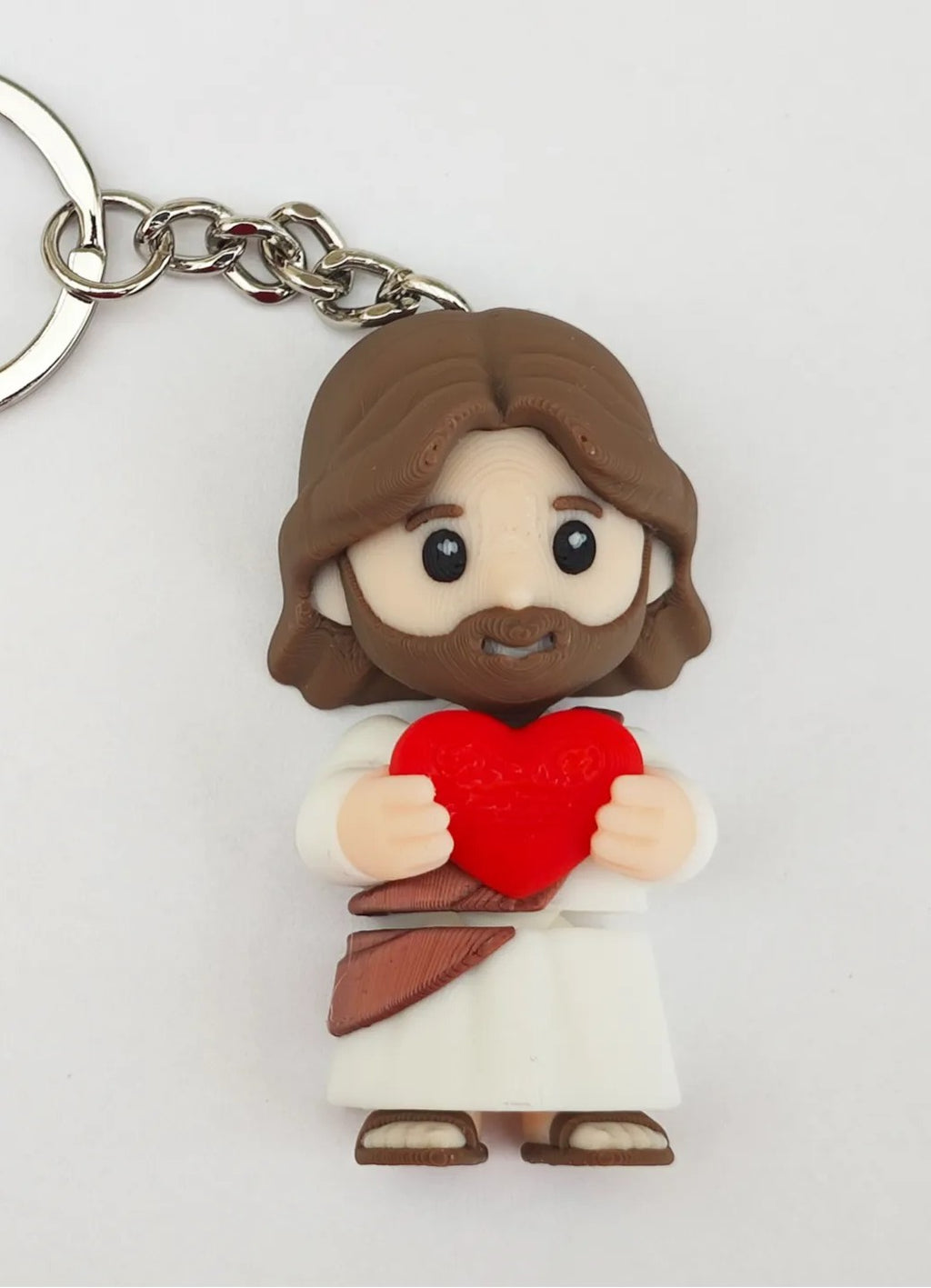 Articulated Jesus with a Heart Minifigure Collectible Keychain.