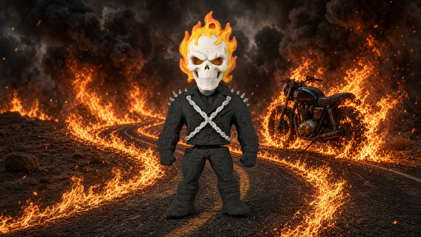 Articulated Ghost Rider Minifigure Collectible Keychain