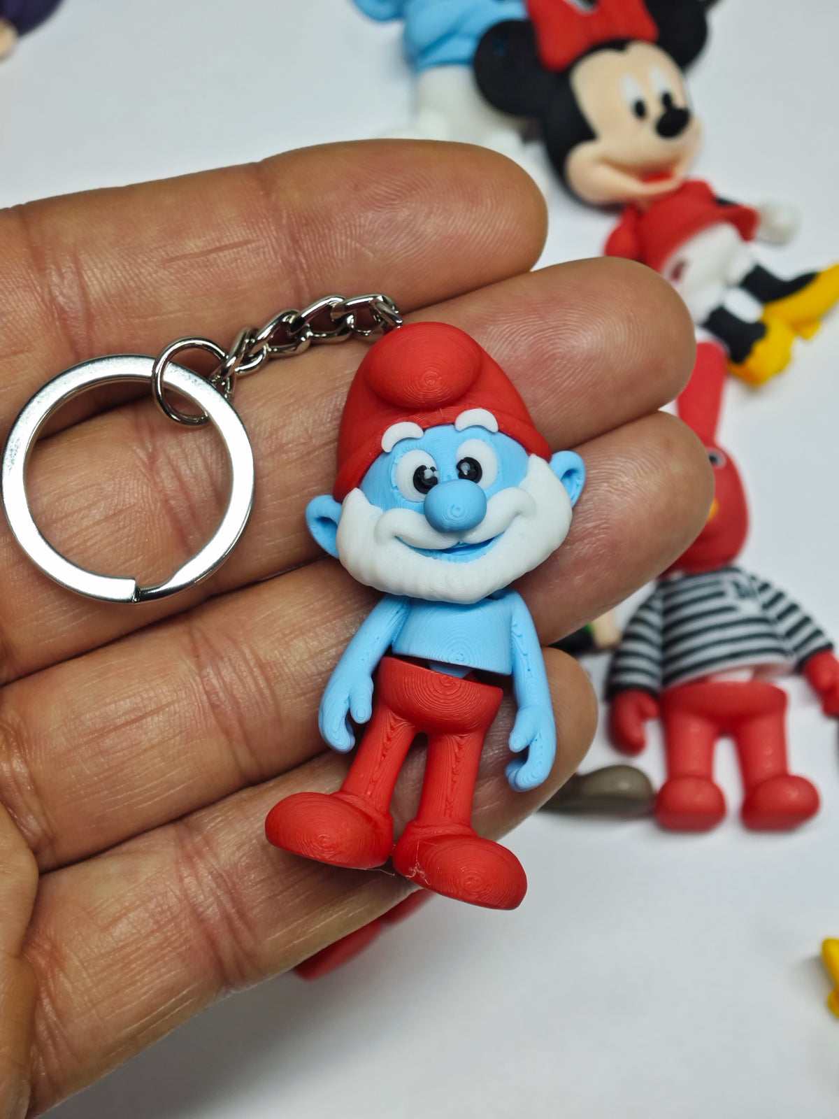 Articulated Smurfs Collection Minifigure Keychains – 8 Character Variants
