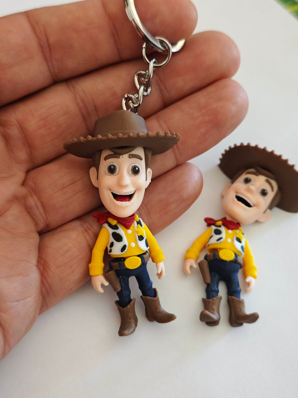 Articulated Woody Minifigure Collectible Keychain.