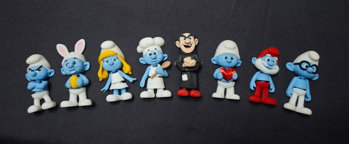 Articulated Smurfs Collection Minifigure Keychains – 8 Character Variants