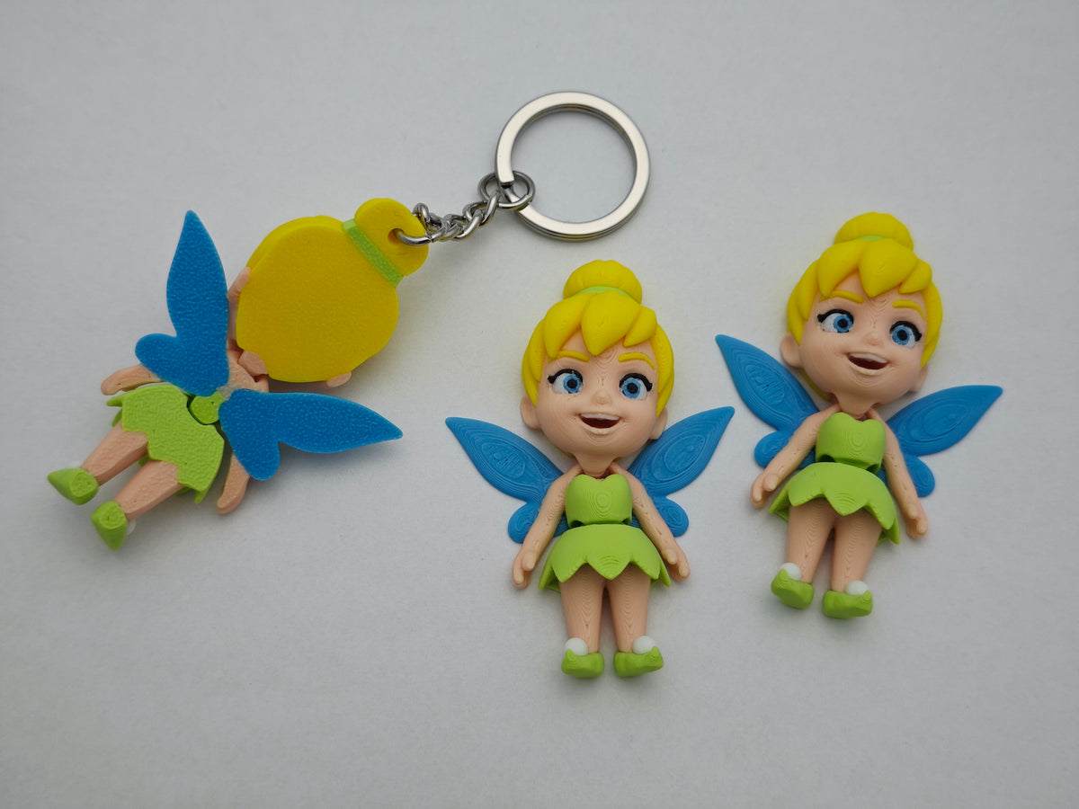 Articulated Tinker Bell Minifigure Collectible Keychain.