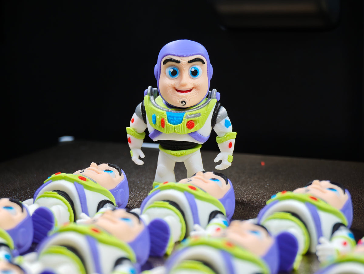 Articulated Buzz Lightyear Minifigure Collectible Keychain.