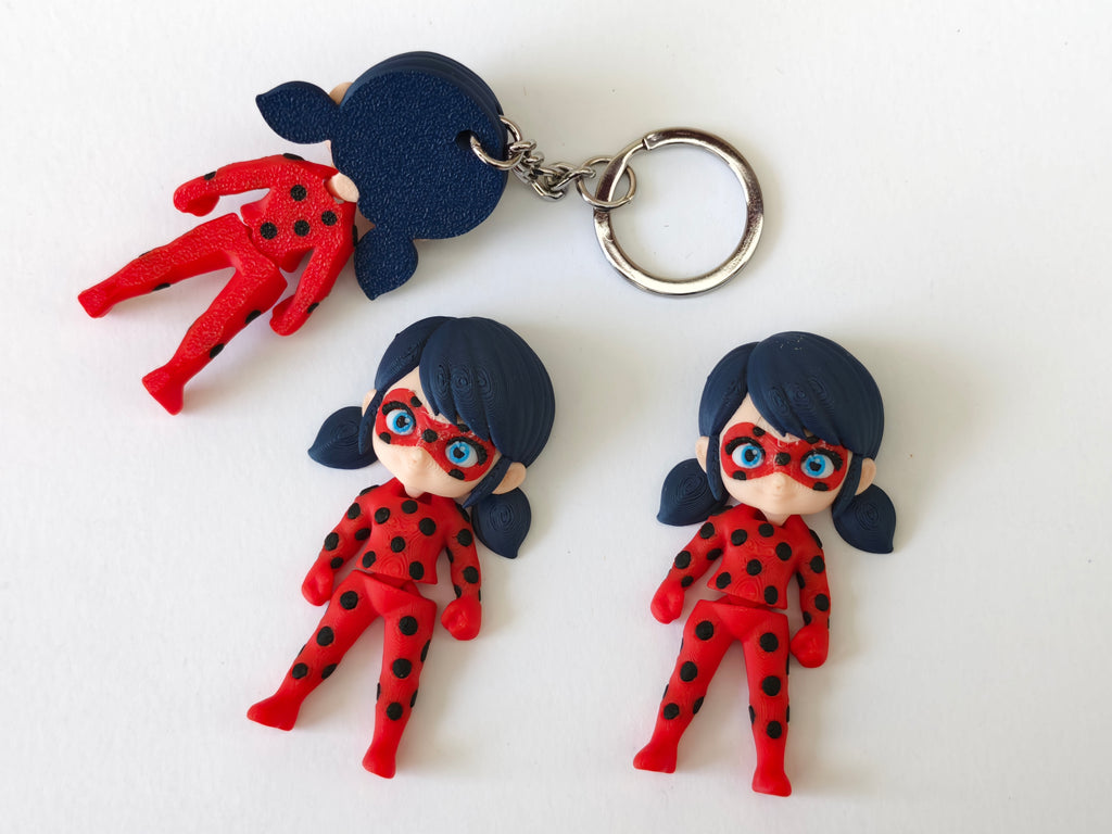 Articulated Ladybug Miraculous Minifigure Collectible Keychain