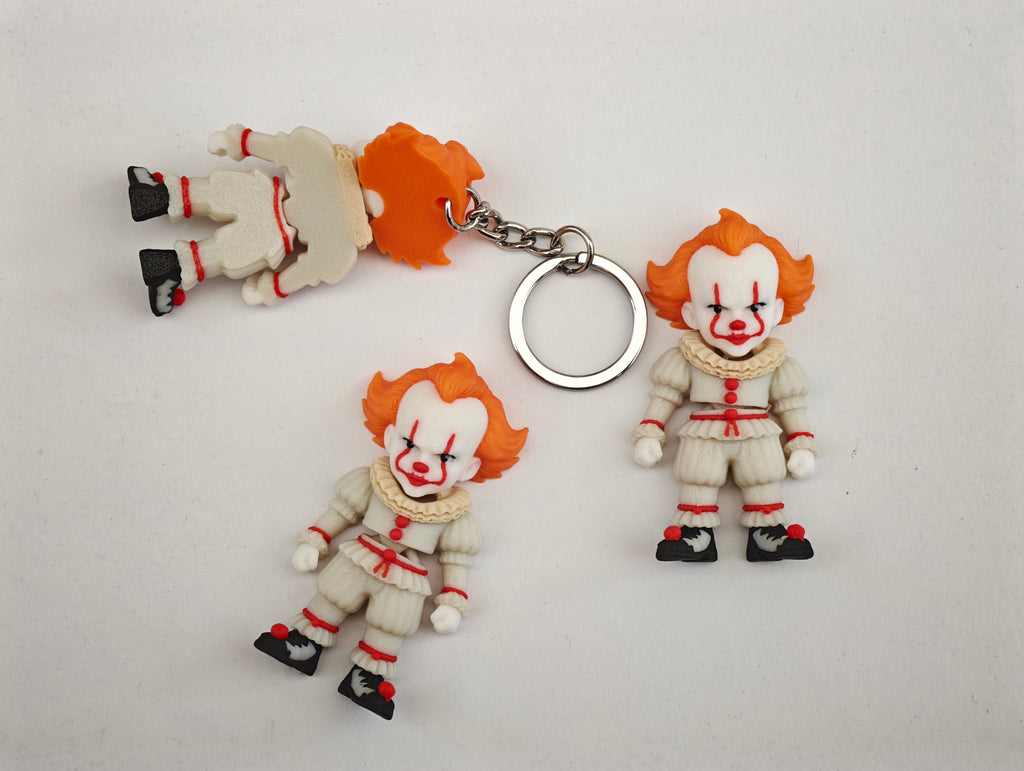 Articulated Pennywise Minifigure Collectible Keychain.