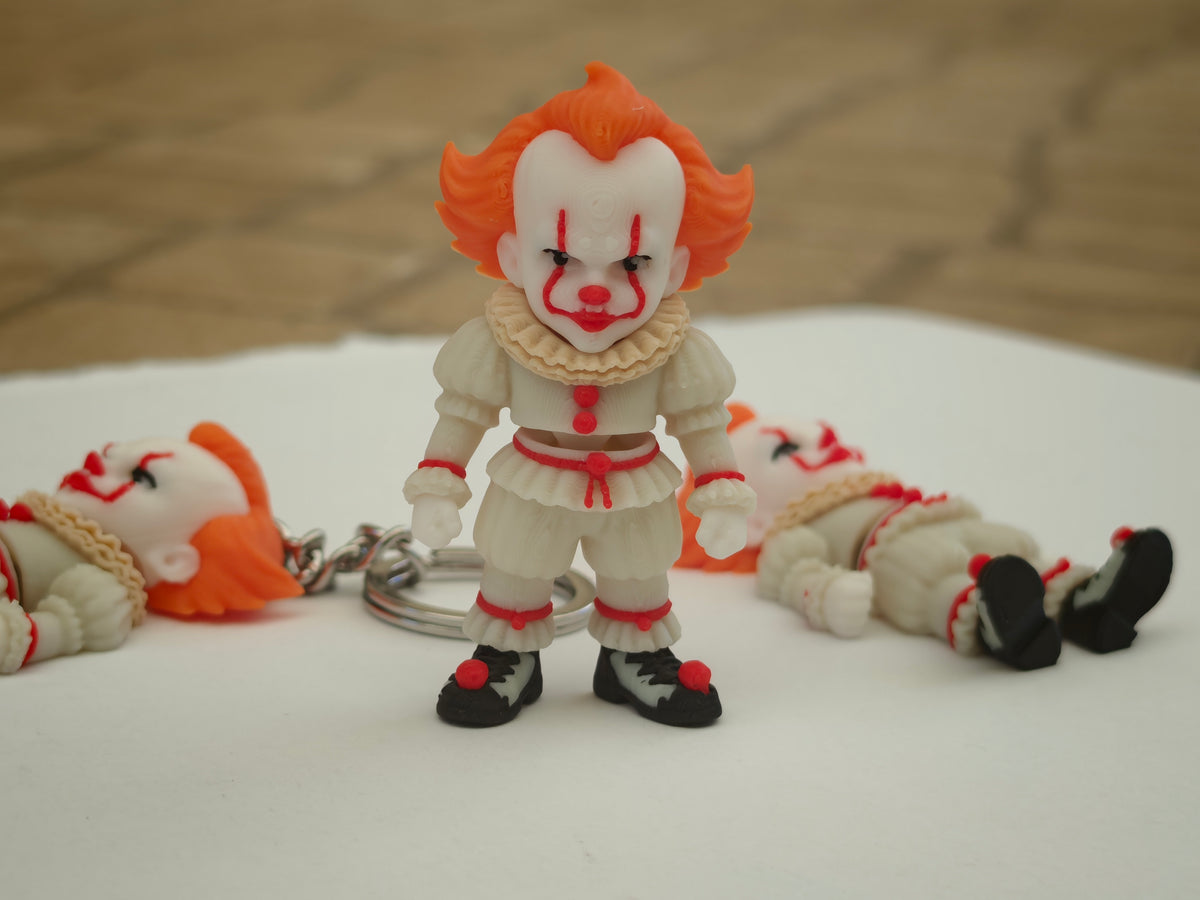 Articulated Pennywise Minifigure Collectible Keychain.