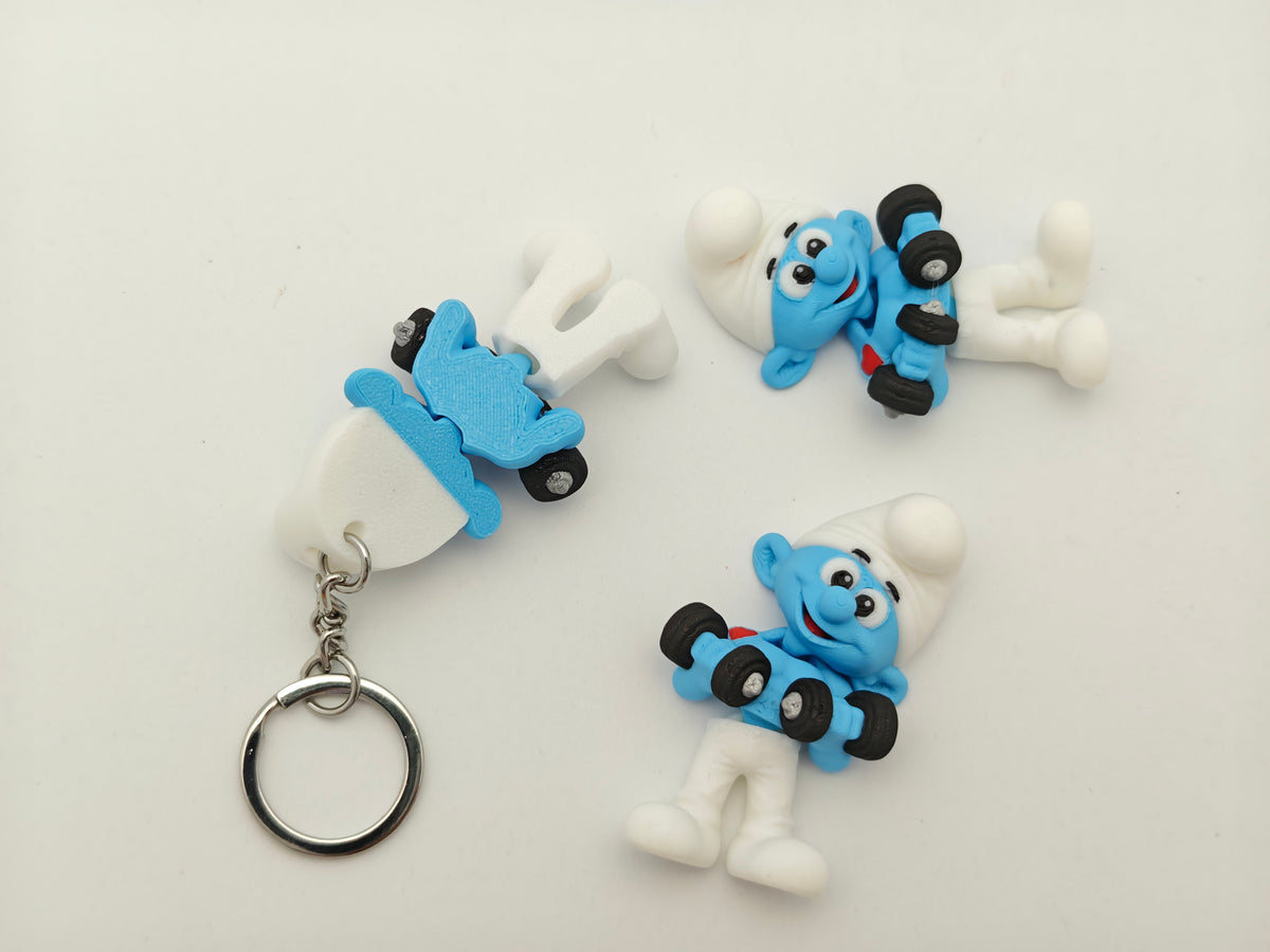 Articulated Smurfs Collection Minifigure Keychains – 8 Character Variants