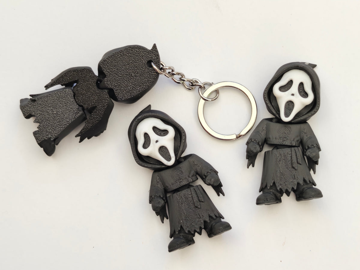Articulated Ghostface Minifigure Collectible Keychain