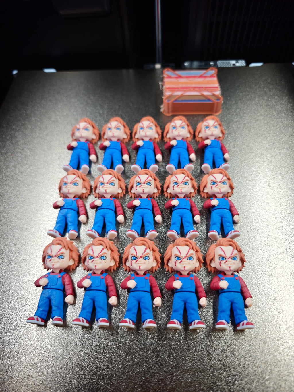 Articulated Chucky Minifigure Collectible Keychain.