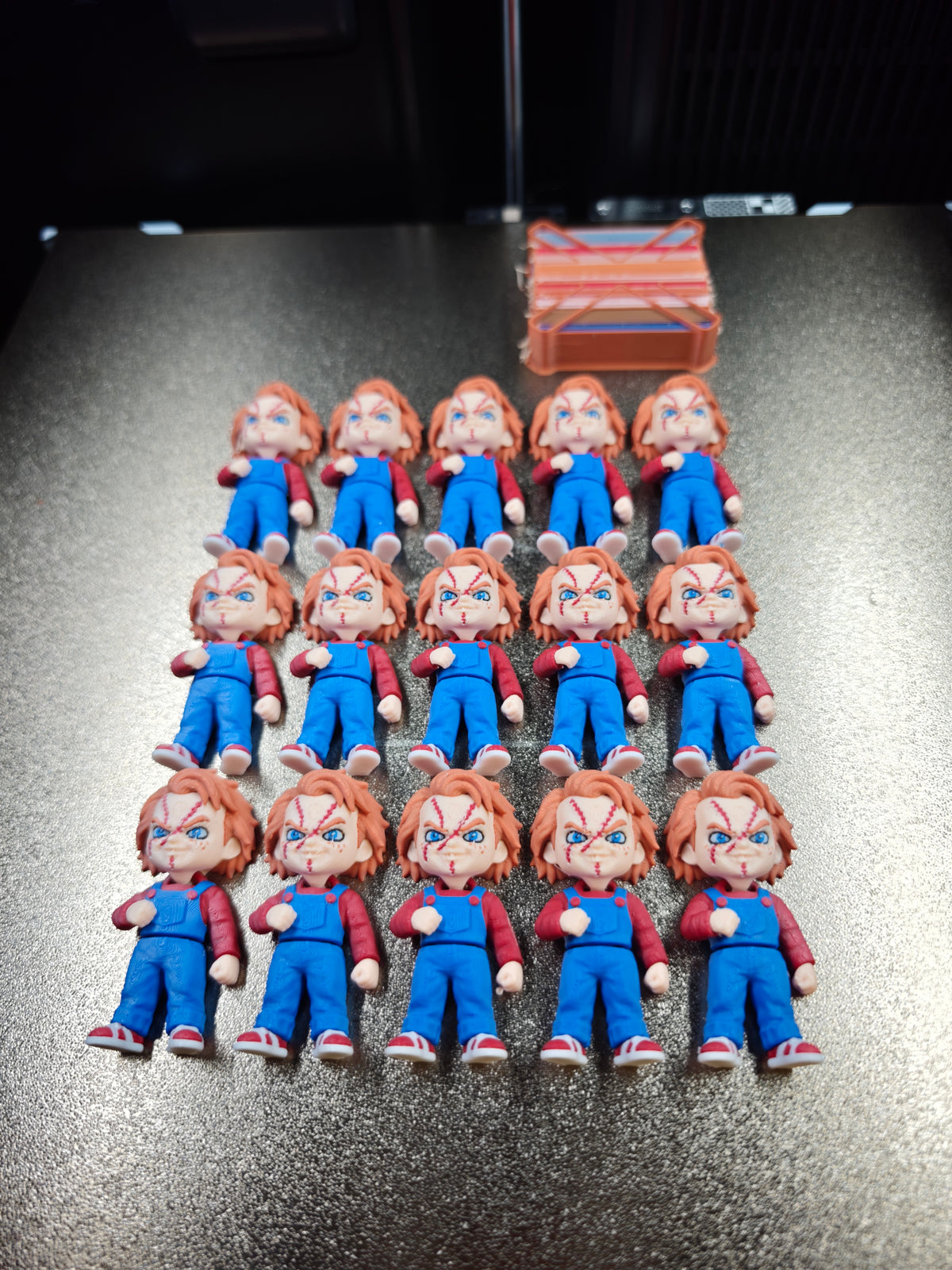 Articulated Chucky Minifigure Collectible Keychain.