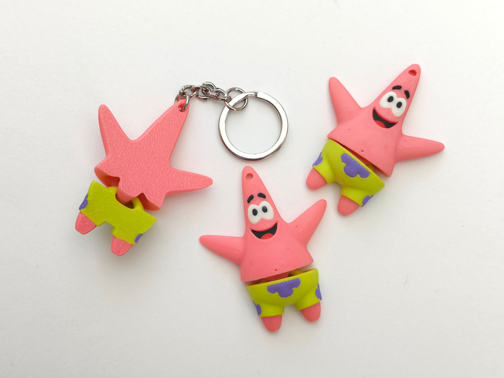 Articulated Patrick Star Minifigure Collectible Keychain