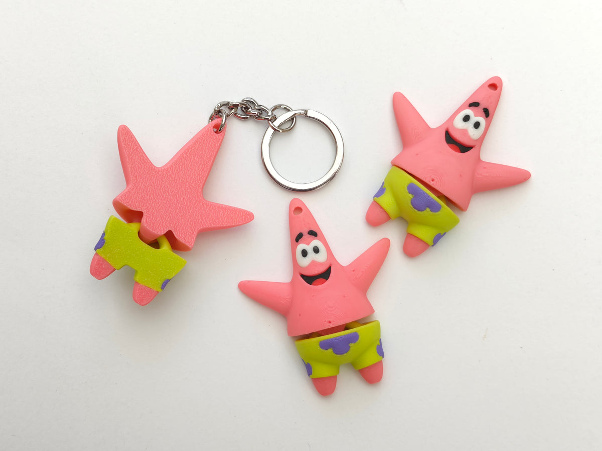 Articulated Patrick Star Minifigure Collectible Keychain