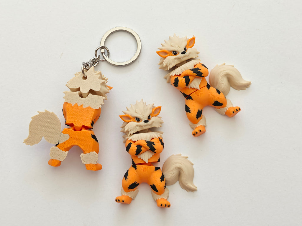 Articulated Arcanine Minifigure Collectible Keychain