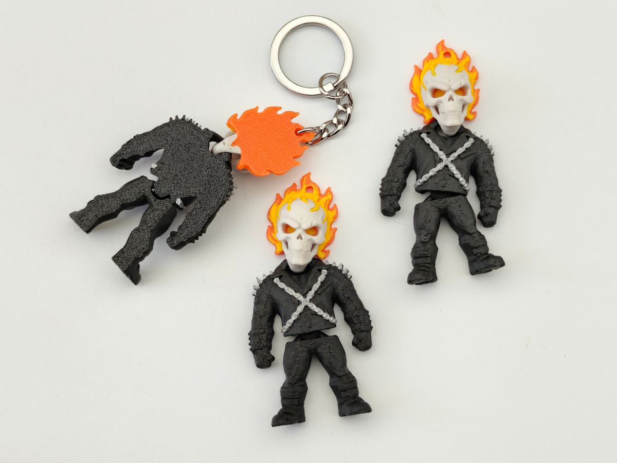 Articulated Ghost Rider Minifigure Collectible Keychain