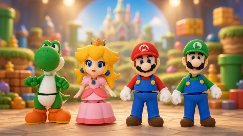 Articulated Princess Peach Minifigure Collectible Keychain.
