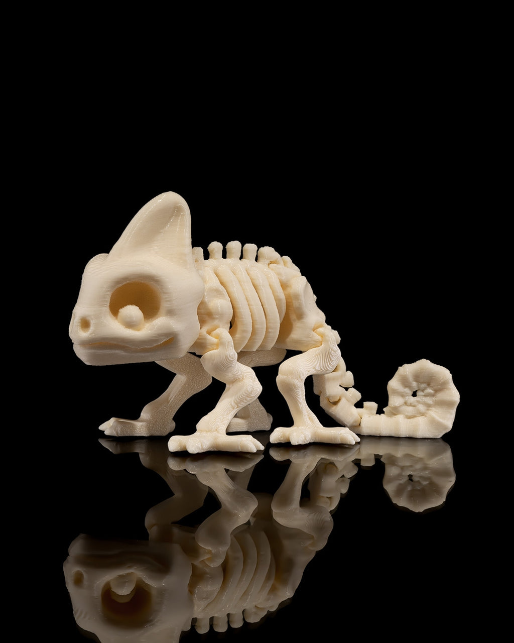 Articulated Skeleton Chameleon Figurine