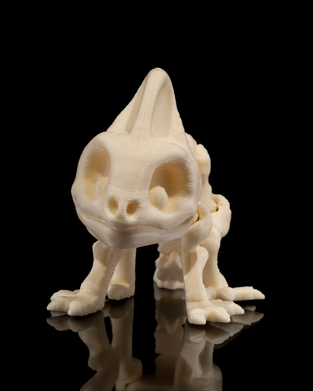 Articulated Skeleton Chameleon Figurine
