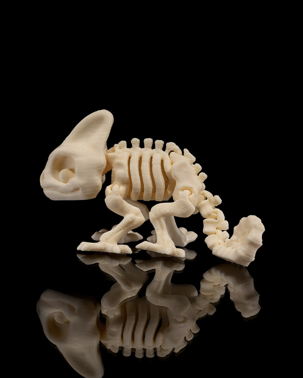 Articulated Skeleton Chameleon Figurine