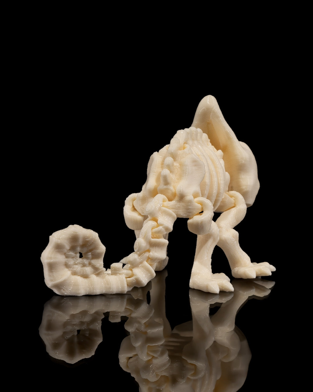 Articulated Skeleton Chameleon Figurine