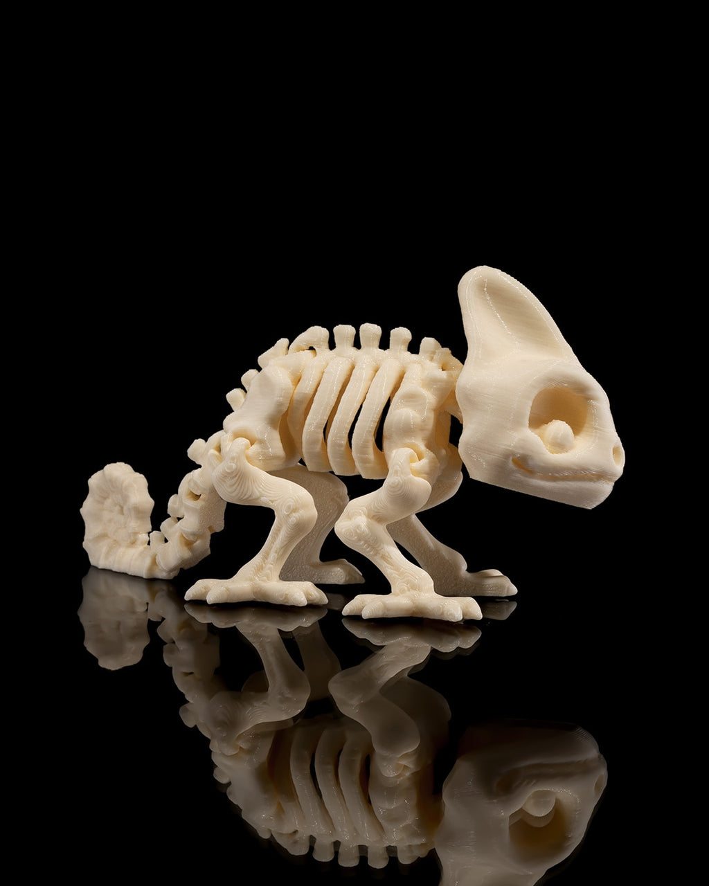 Articulated Skeleton Chameleon Figurine