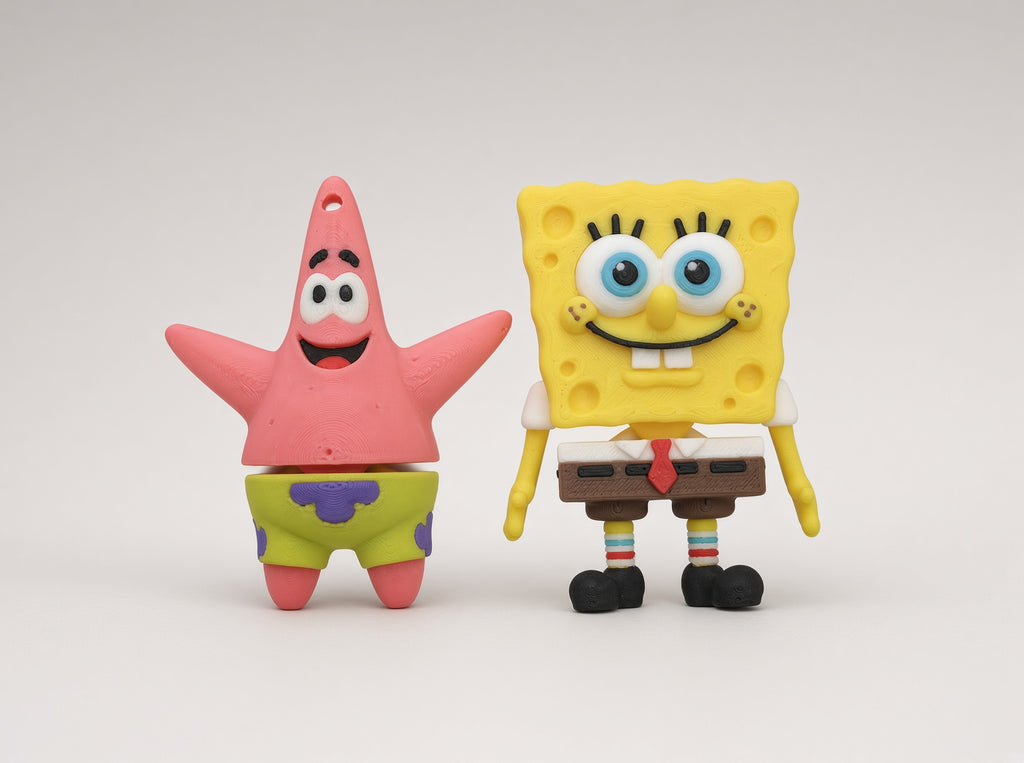 Articulated Patrick Star Minifigure Collectible Keychain